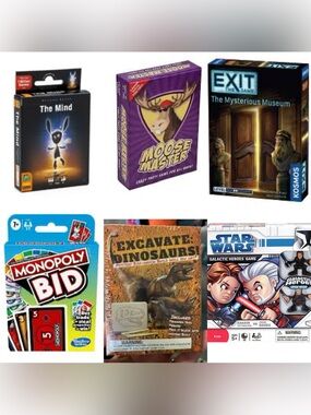 Bundle Board & Card Games Lot –The Mind, Moose Master, Exit Game, Monopoly Bid +